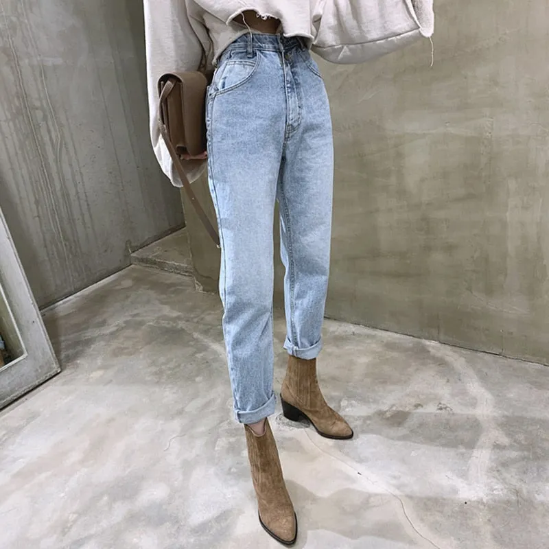 Indie High Waist Loose Jeans