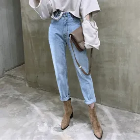 Indie High Waist Loose Jeans