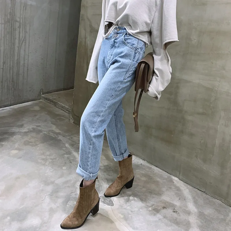 Indie High Waist Loose Jeans