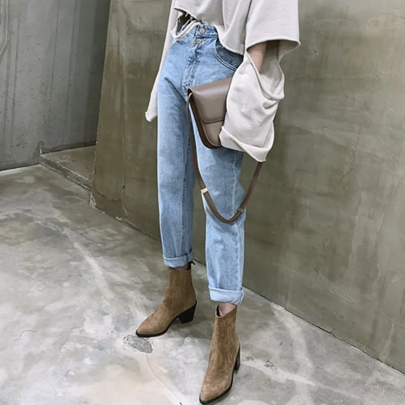 Indie High Waist Loose Jeans
