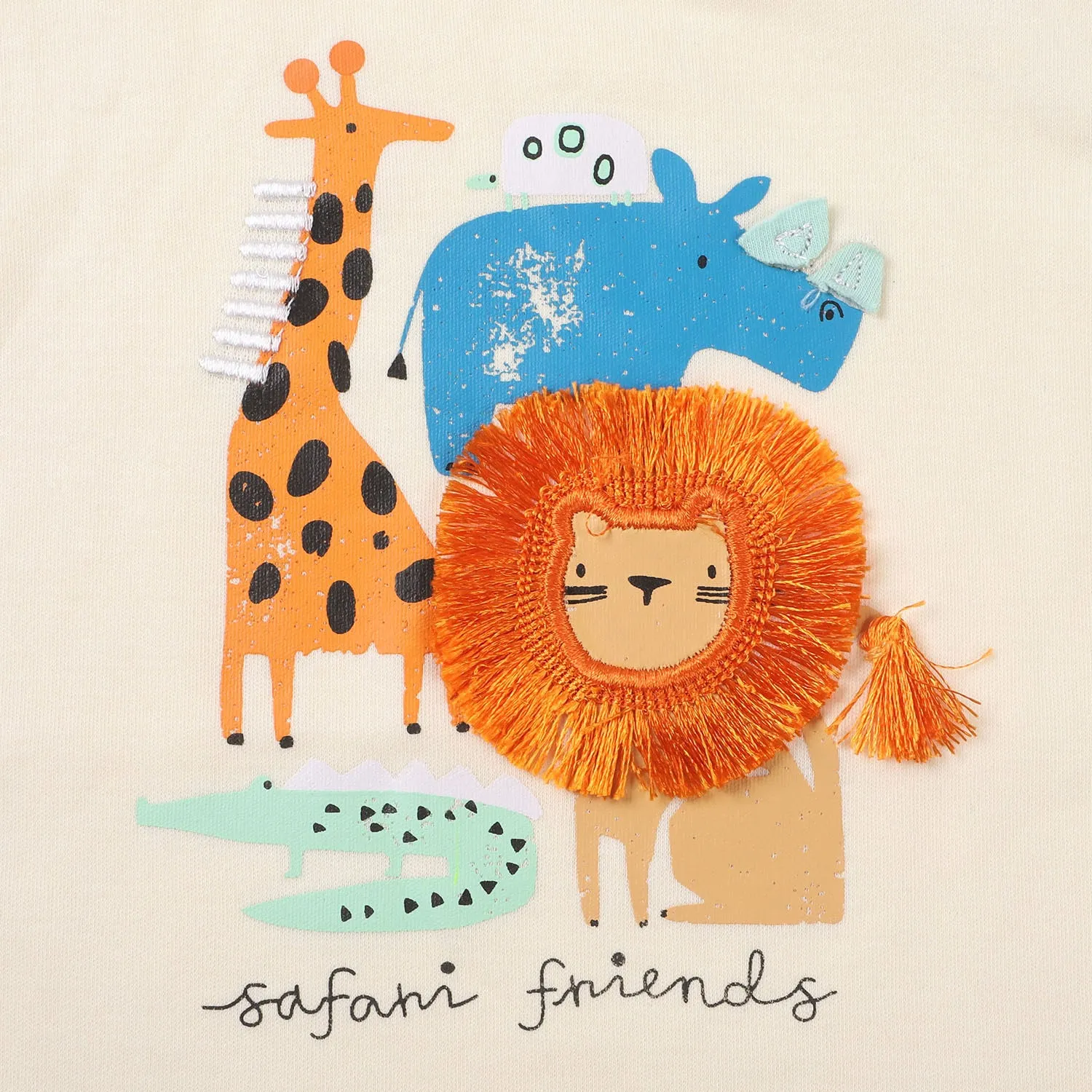 Infant Boys Knitted Romper Safari Friends - Cream