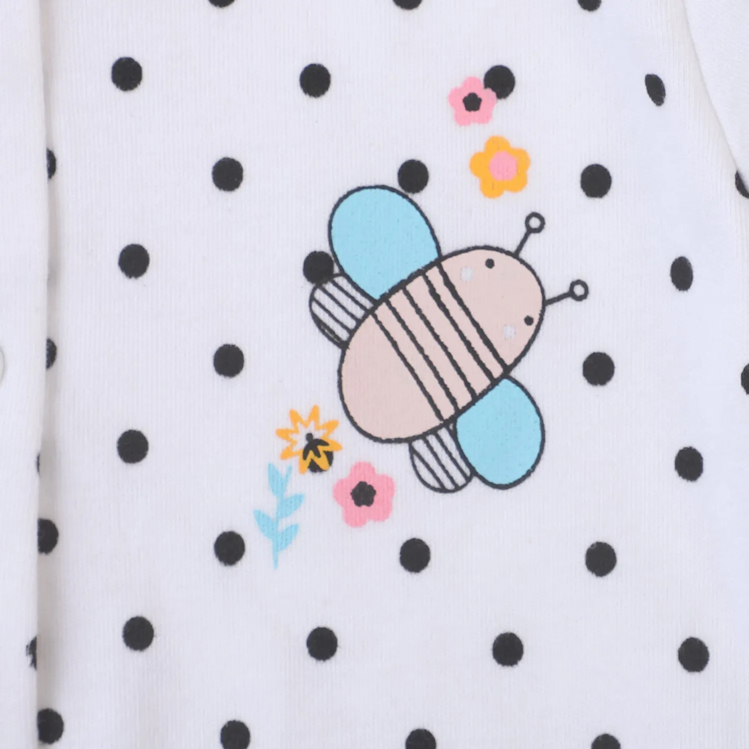 Infant Girls Knitted Romper Bee Flower-White