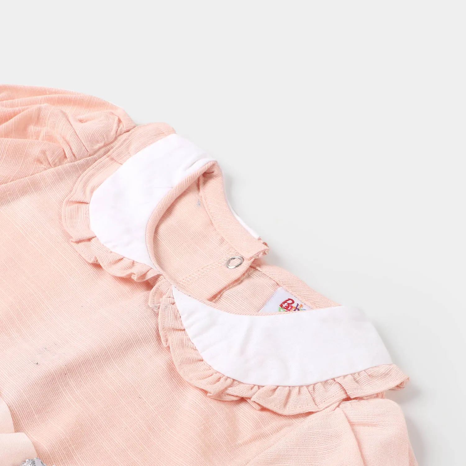Infant Girls Woven Romper Flower - Peach