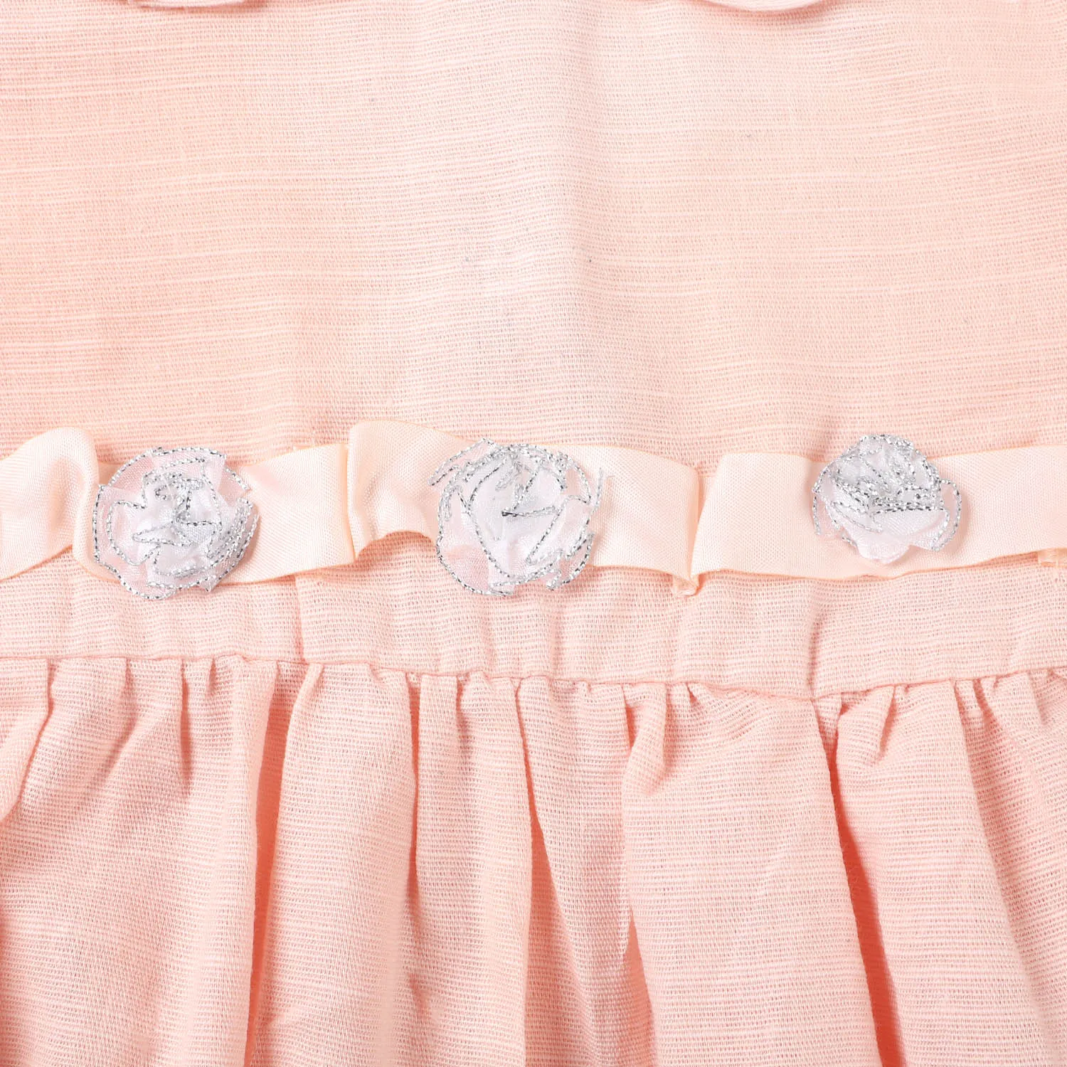 Infant Girls Woven Romper Flower - Peach