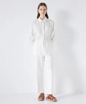Ipekyol Straight Fit Linen Trousers White