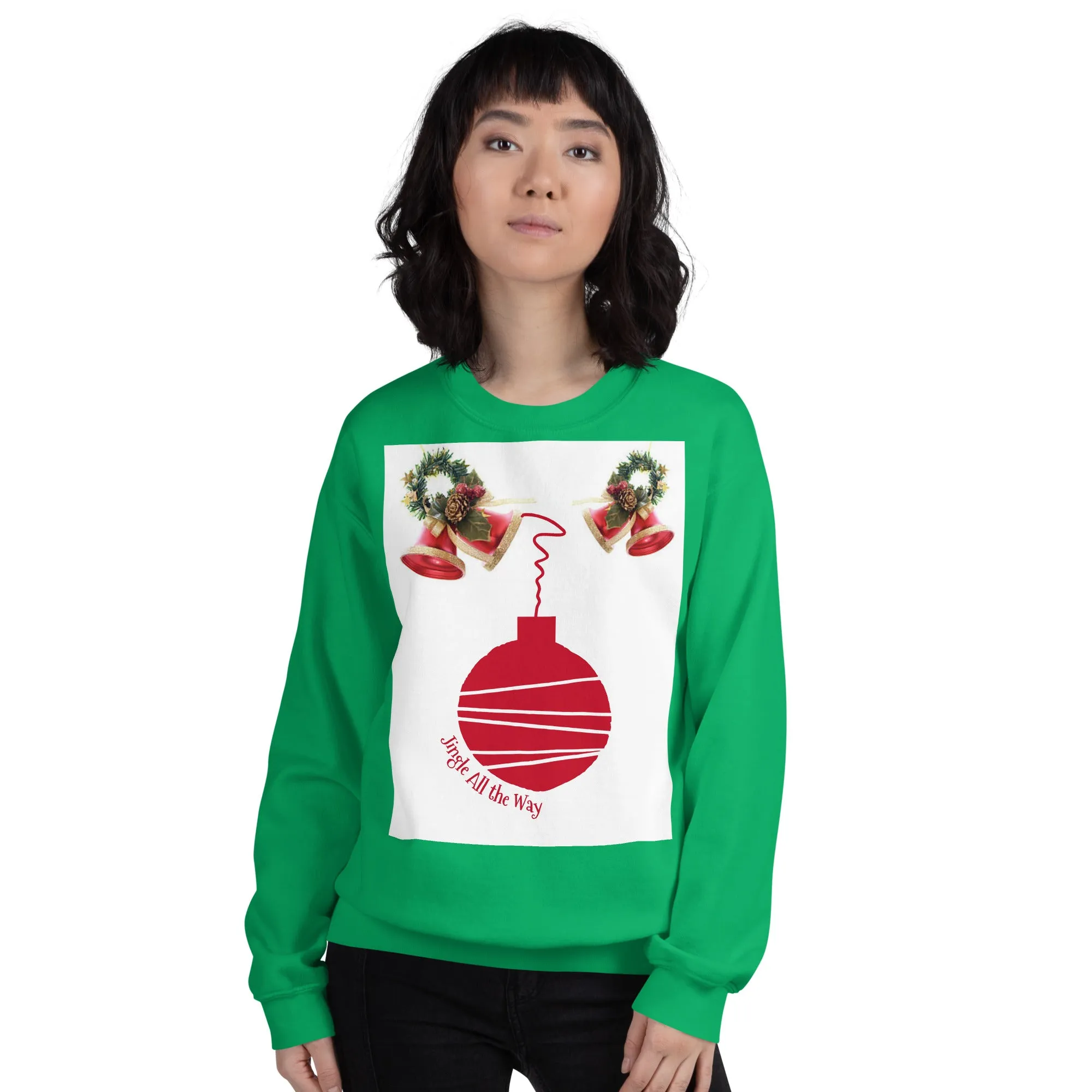 Jingle All the Way Christmas Sweatshirt (Glamourange Christmas Sweatshirt Womens)