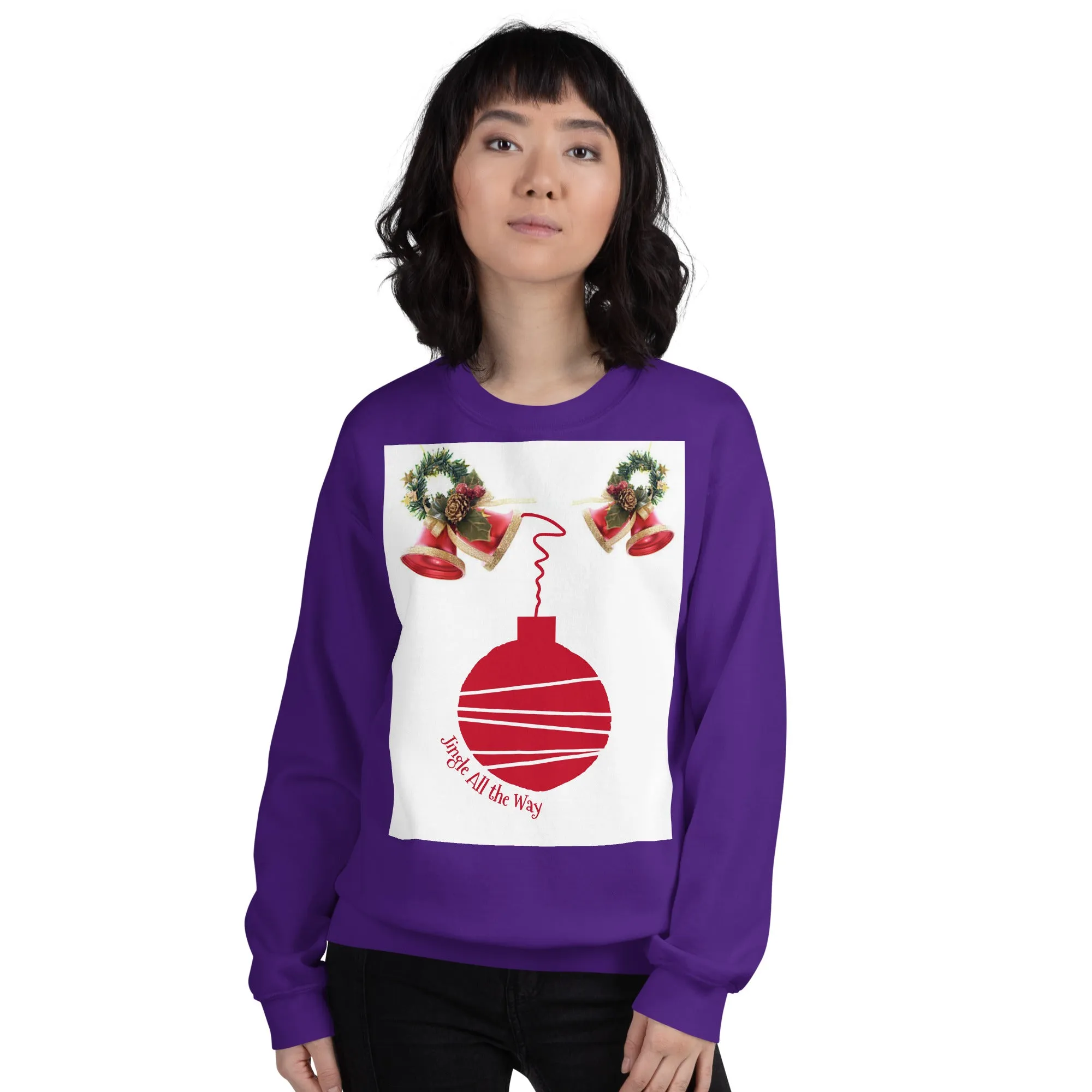 Jingle All the Way Christmas Sweatshirt (Glamourange Christmas Sweatshirt Womens)
