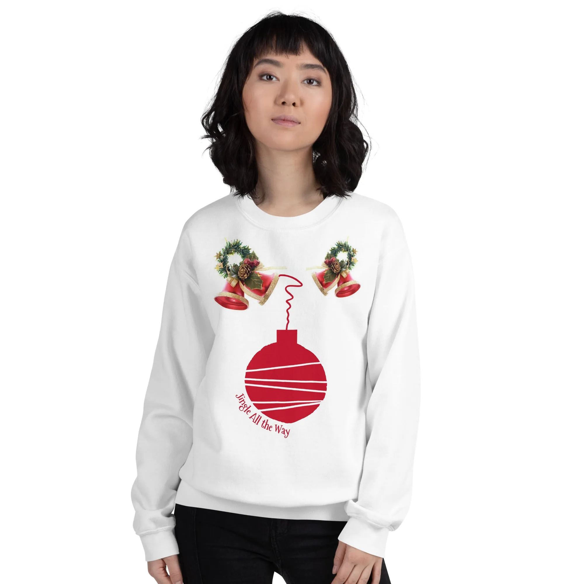Jingle All the Way Christmas Sweatshirt (Glamourange Christmas Sweatshirt Womens)