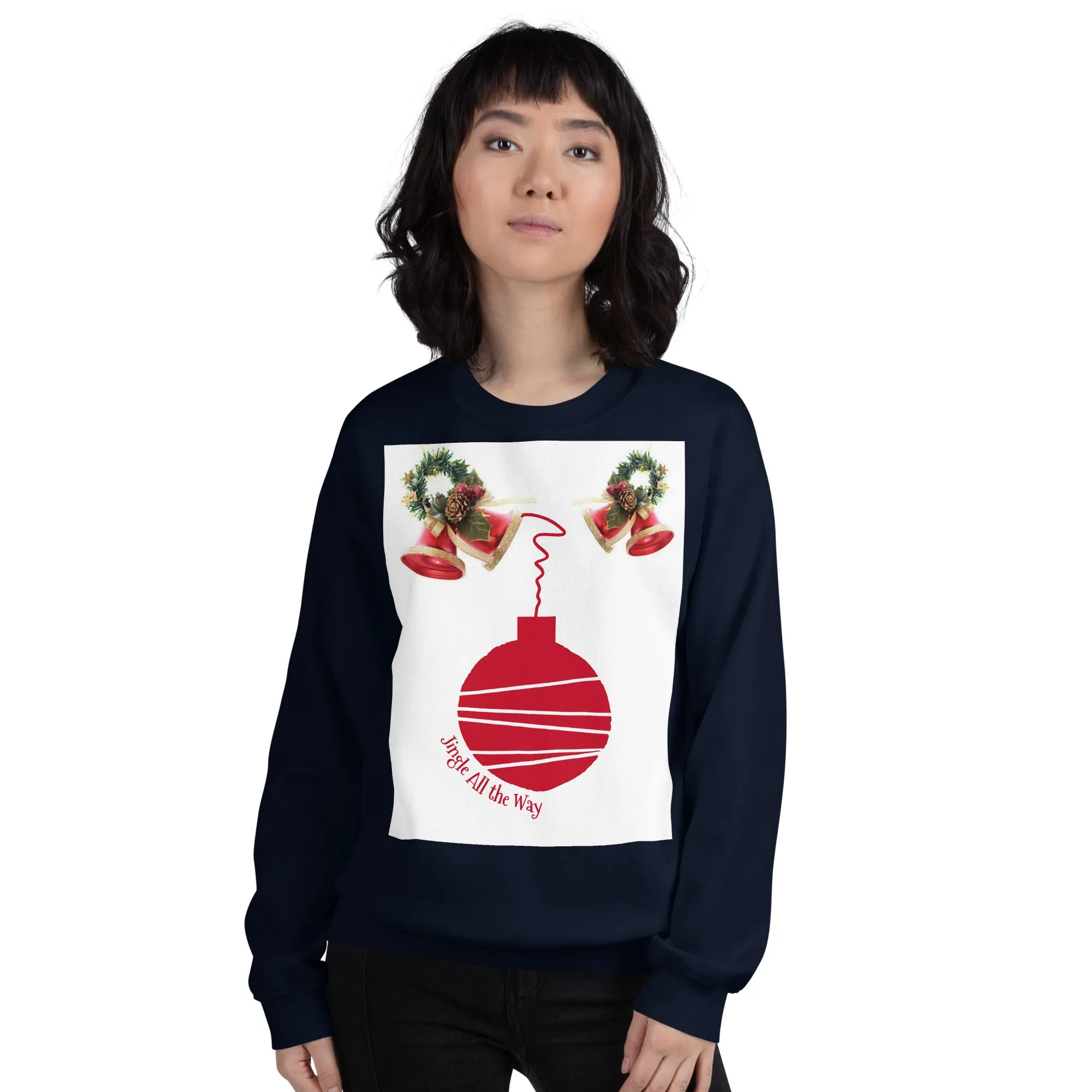 Jingle All the Way Christmas Sweatshirt (Glamourange Christmas Sweatshirt Womens)