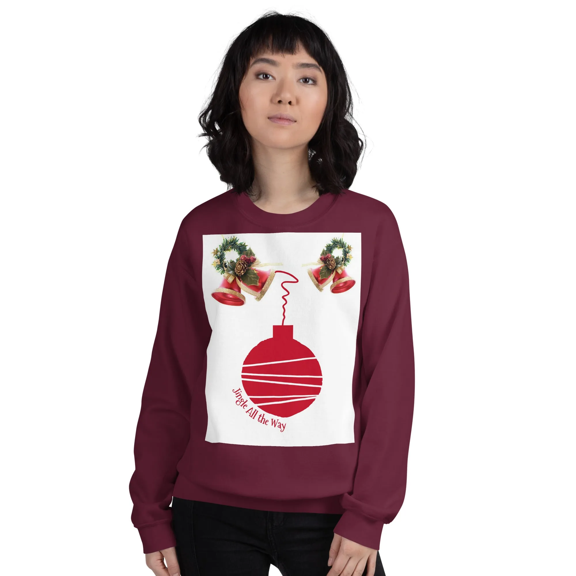 Jingle All the Way Christmas Sweatshirt (Glamourange Christmas Sweatshirt Womens)
