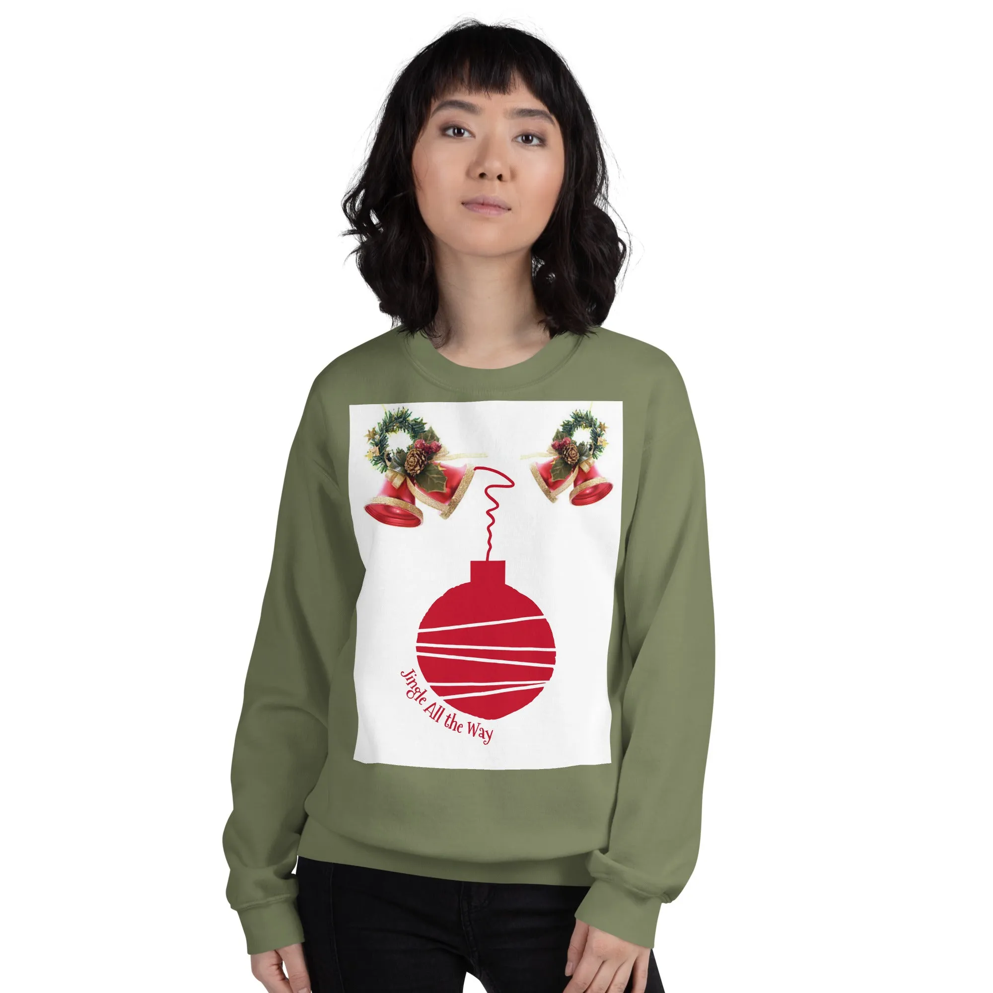 Jingle All the Way Christmas Sweatshirt (Glamourange Christmas Sweatshirt Womens)