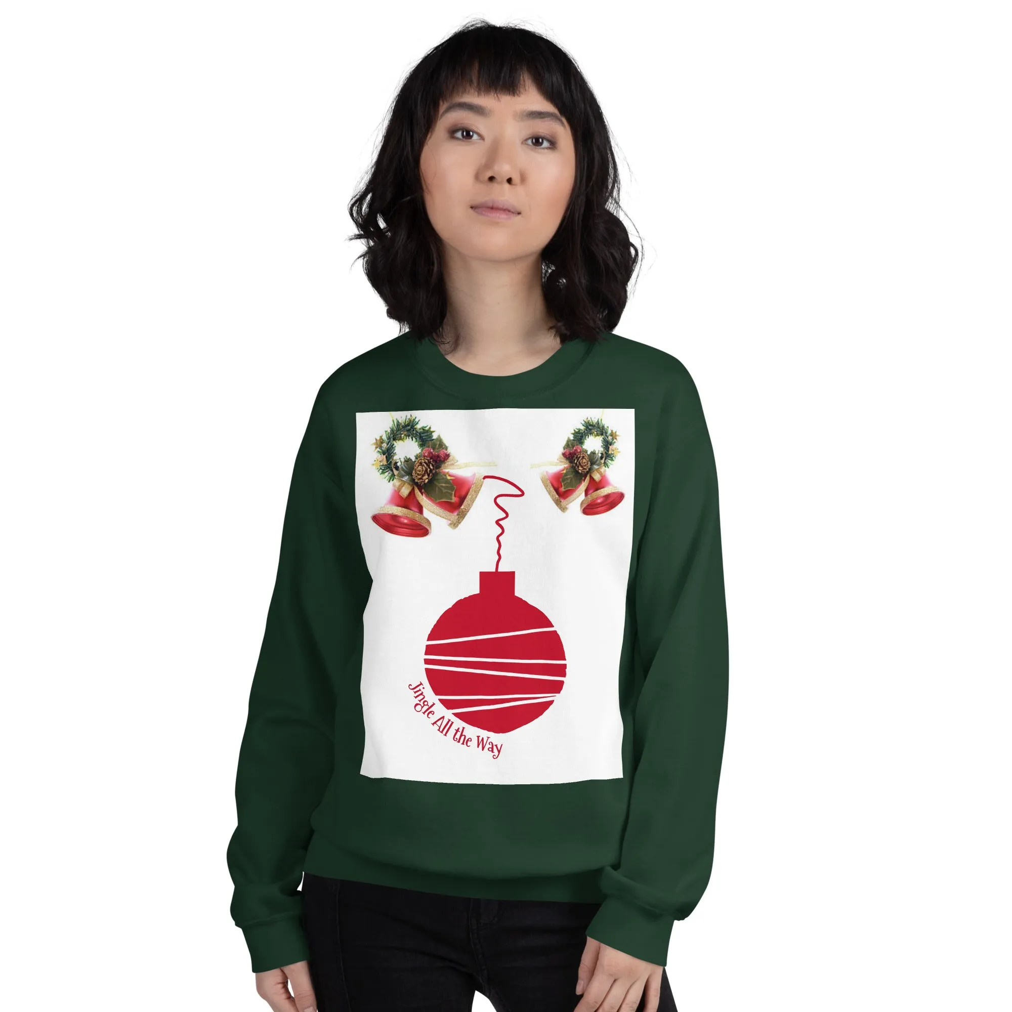 Jingle All the Way Christmas Sweatshirt (Glamourange Christmas Sweatshirt Womens)