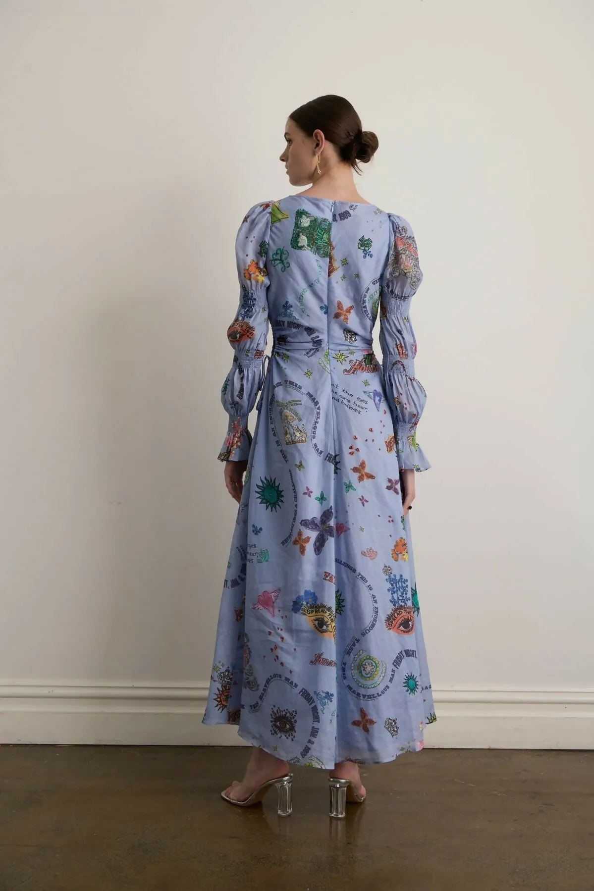 Kate Ford Caracus Cut Out Gown Multi Print Size 10
