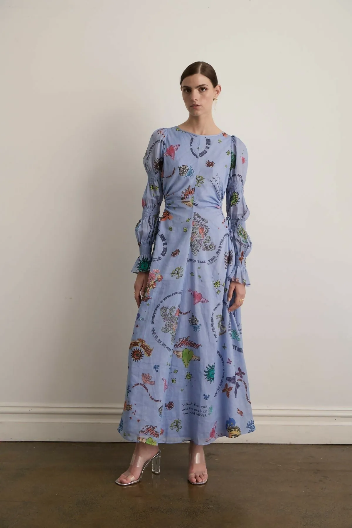 Kate Ford Caracus Cut Out Gown Multi Print Size 10