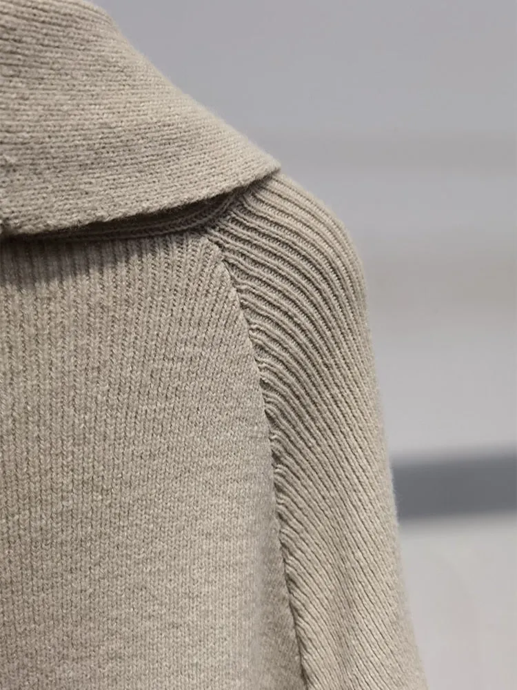 Knitting Strip Sewed Together Long Sweater