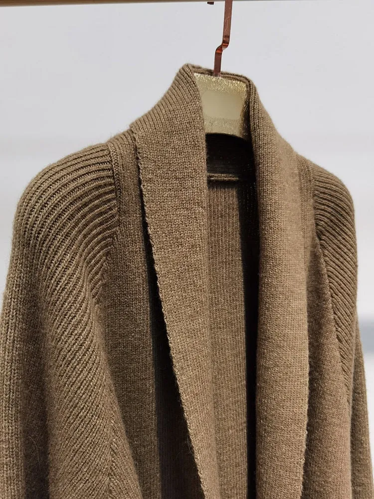 Knitting Strip Sewed Together Long Sweater