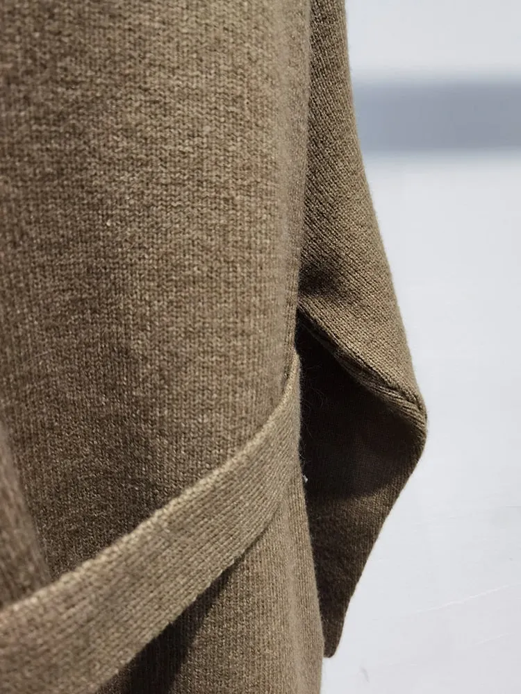 Knitting Strip Sewed Together Long Sweater