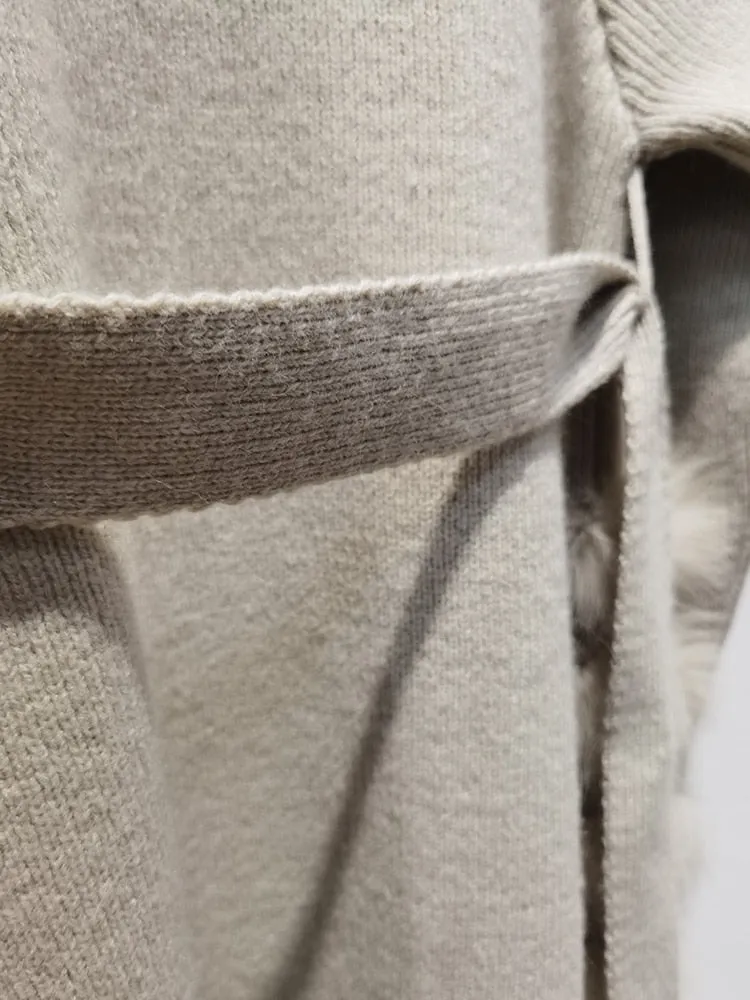 Knitting Strip Sewed Together Long Sweater