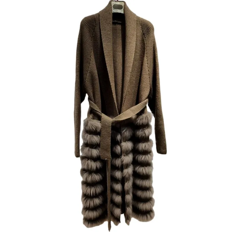 Knitting Strip Sewed Together Long Sweater