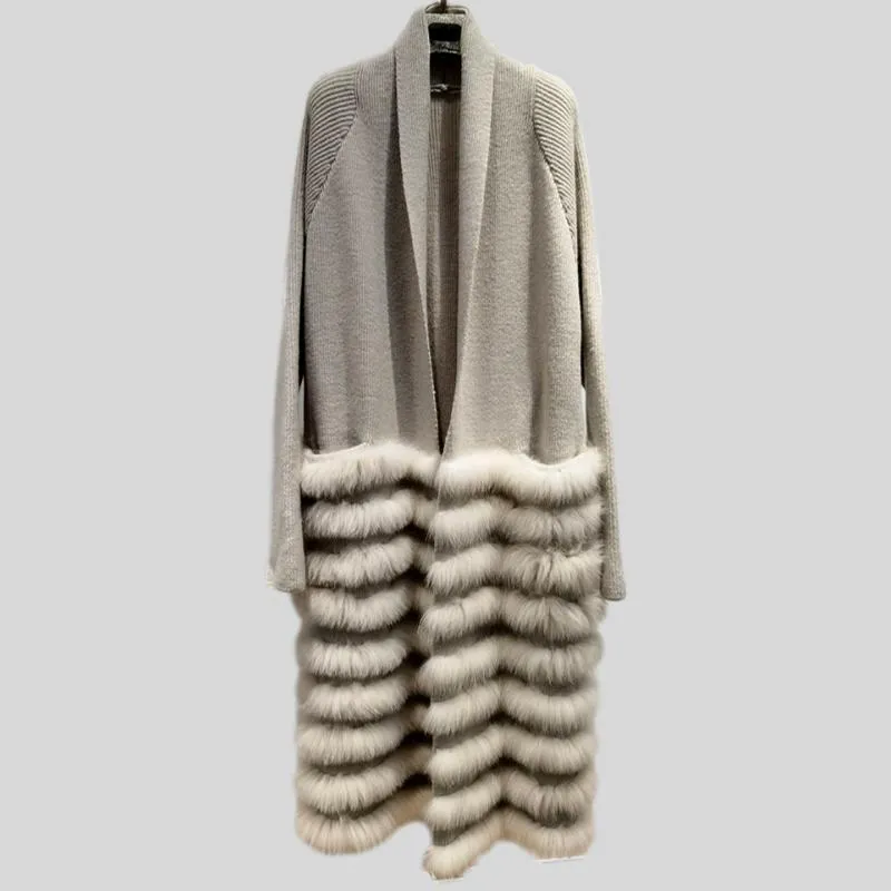 Knitting Strip Sewed Together Long Sweater