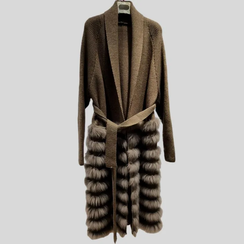 Knitting Strip Sewed Together Long Sweater