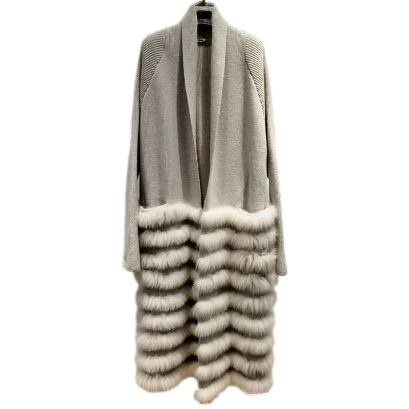 Knitting Strip Sewed Together Long Sweater