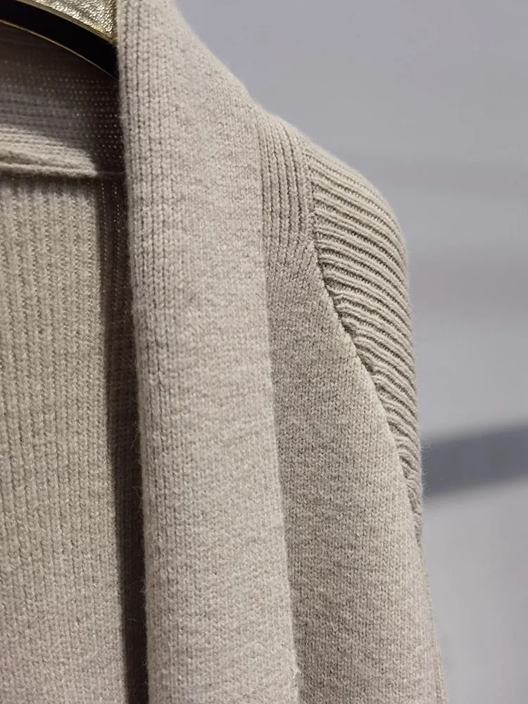 Knitting Strip Sewed Together Long Sweater