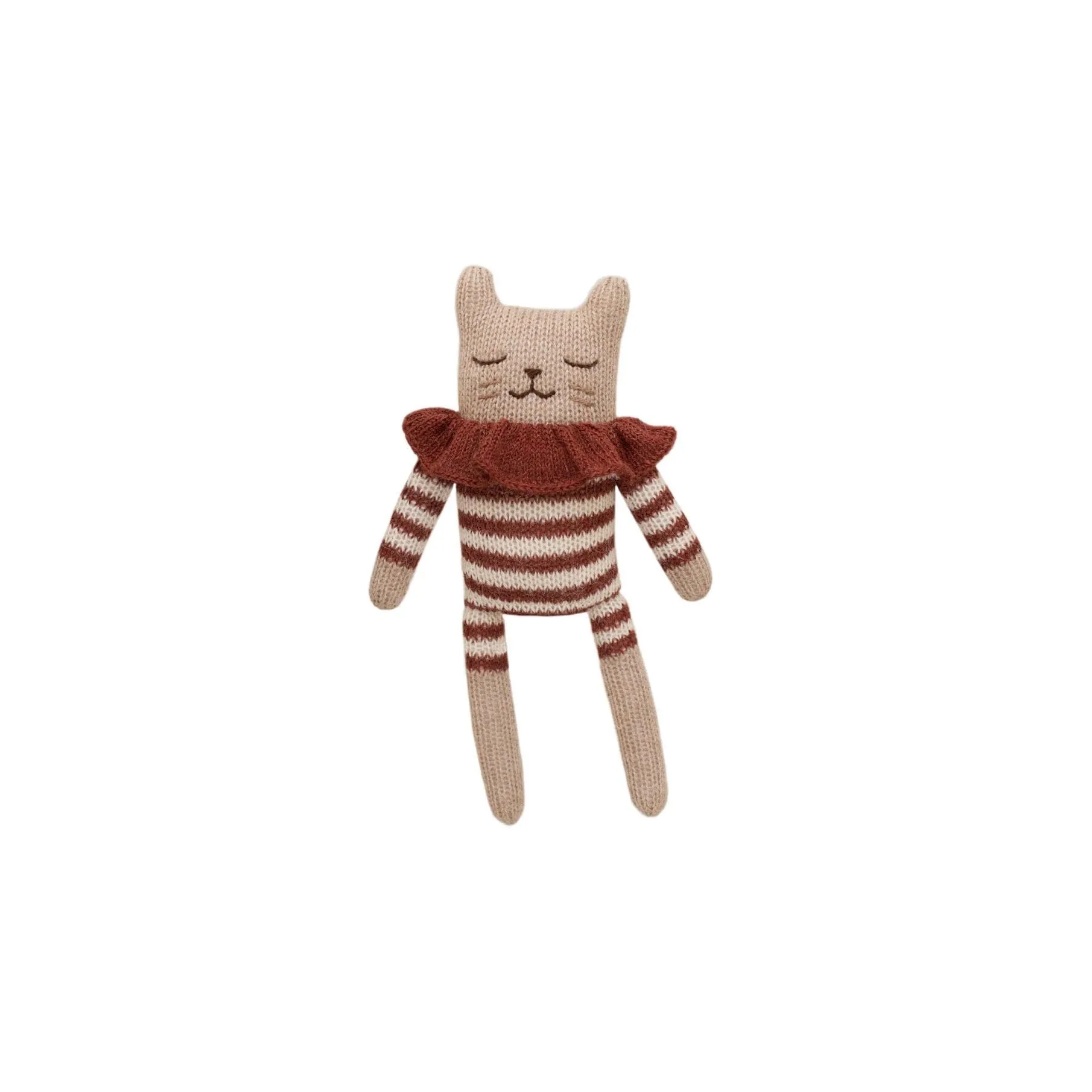 Knuffel - Kitten met Sienna gestreepte romper - Main Sauvage