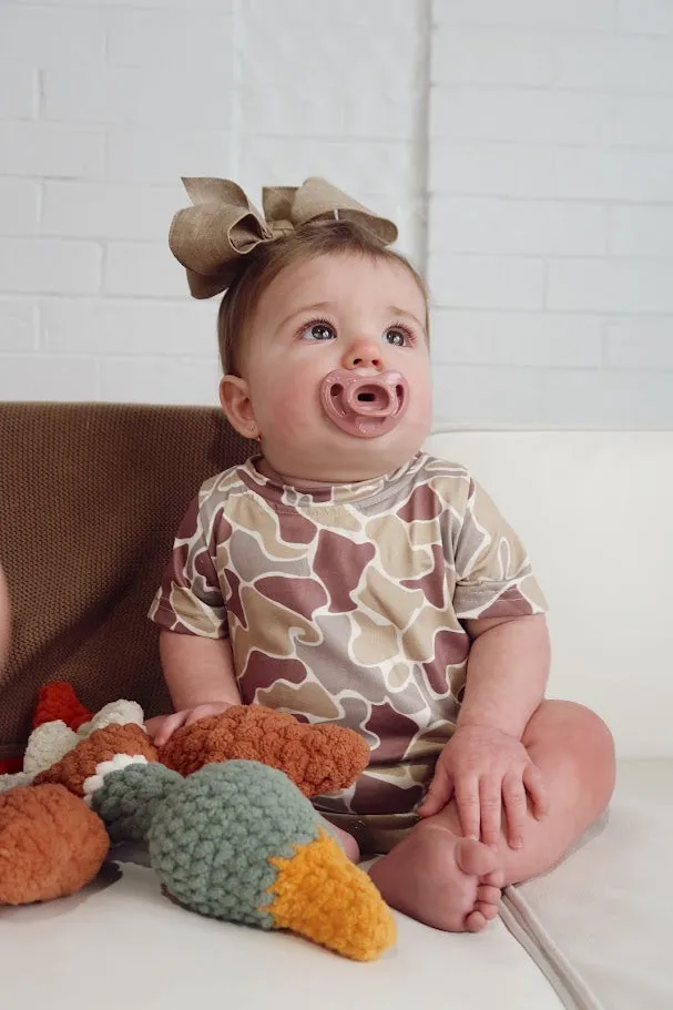 Kyzen Camo Print Bubble Romper