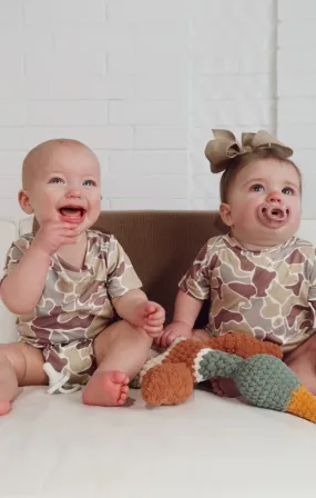 Kyzen Camo Print Bubble Romper