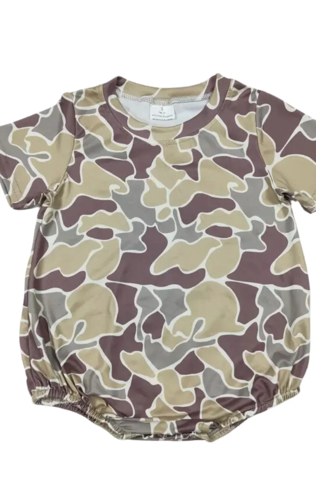 Kyzen Camo Print Bubble Romper