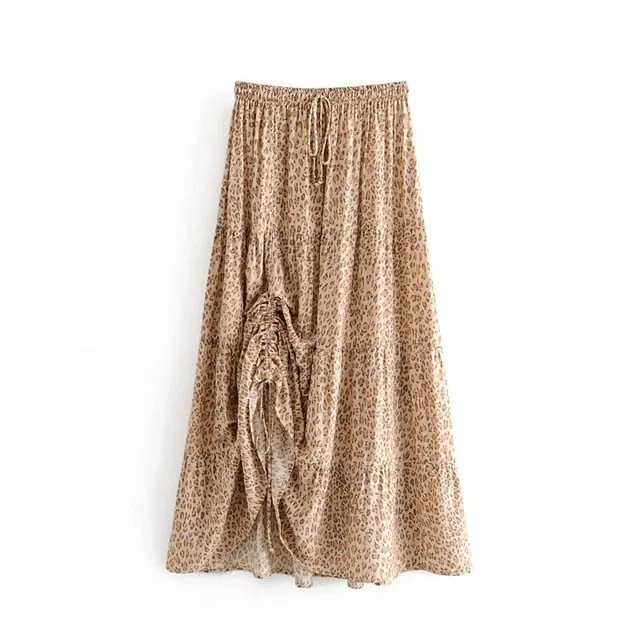 Leopard Print Maxi Skirt