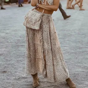 Leopard Print Maxi Skirt