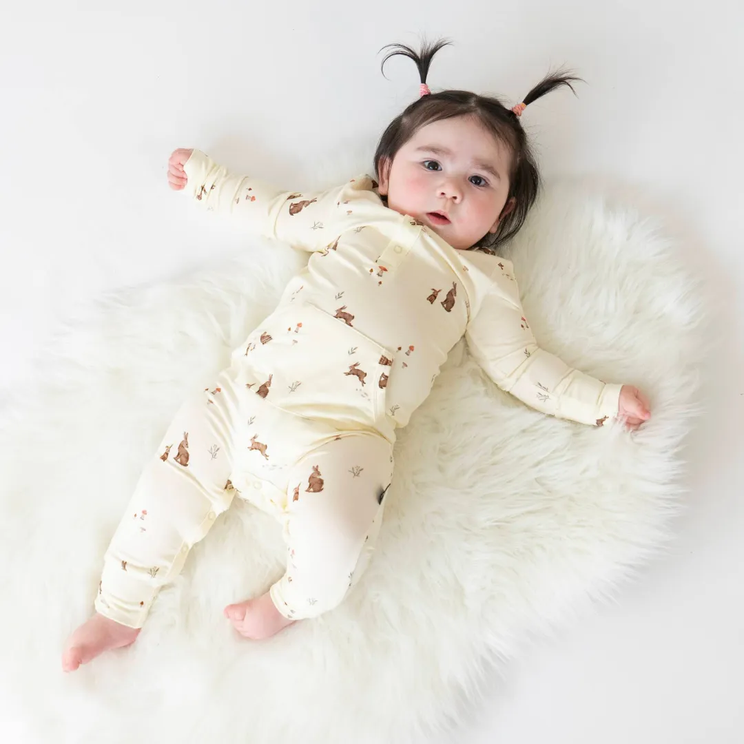 Long Sleeve Pocket Romper - Bunnies