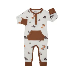 Long Sleeve Pocket Romper - Foxes