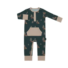 Long Sleeve Pocket Romper - Owls