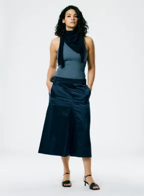 Luxe Eco Satin Godet Midi Skirt