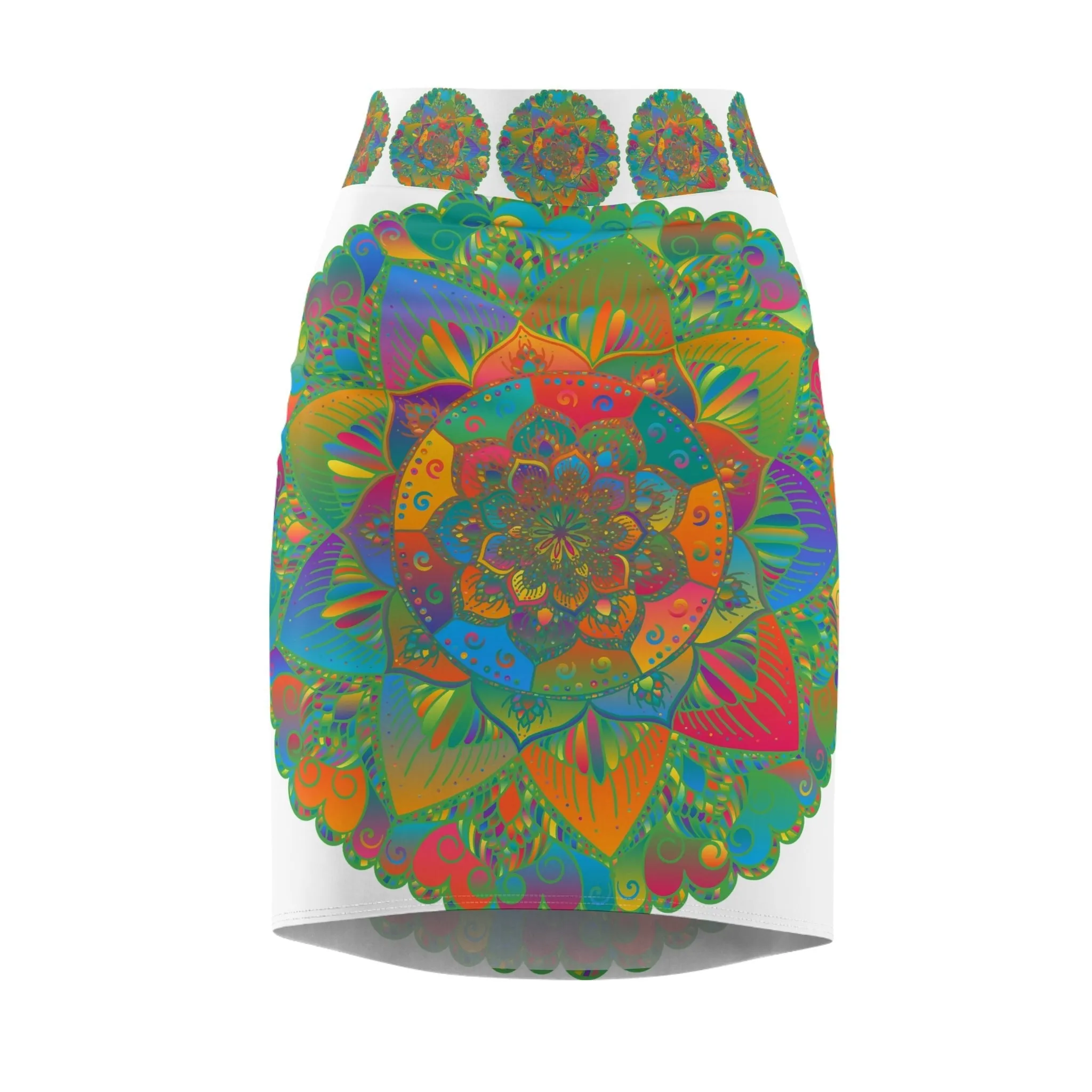 Mandala Pencil Skirt - Bohemian Chic Design
