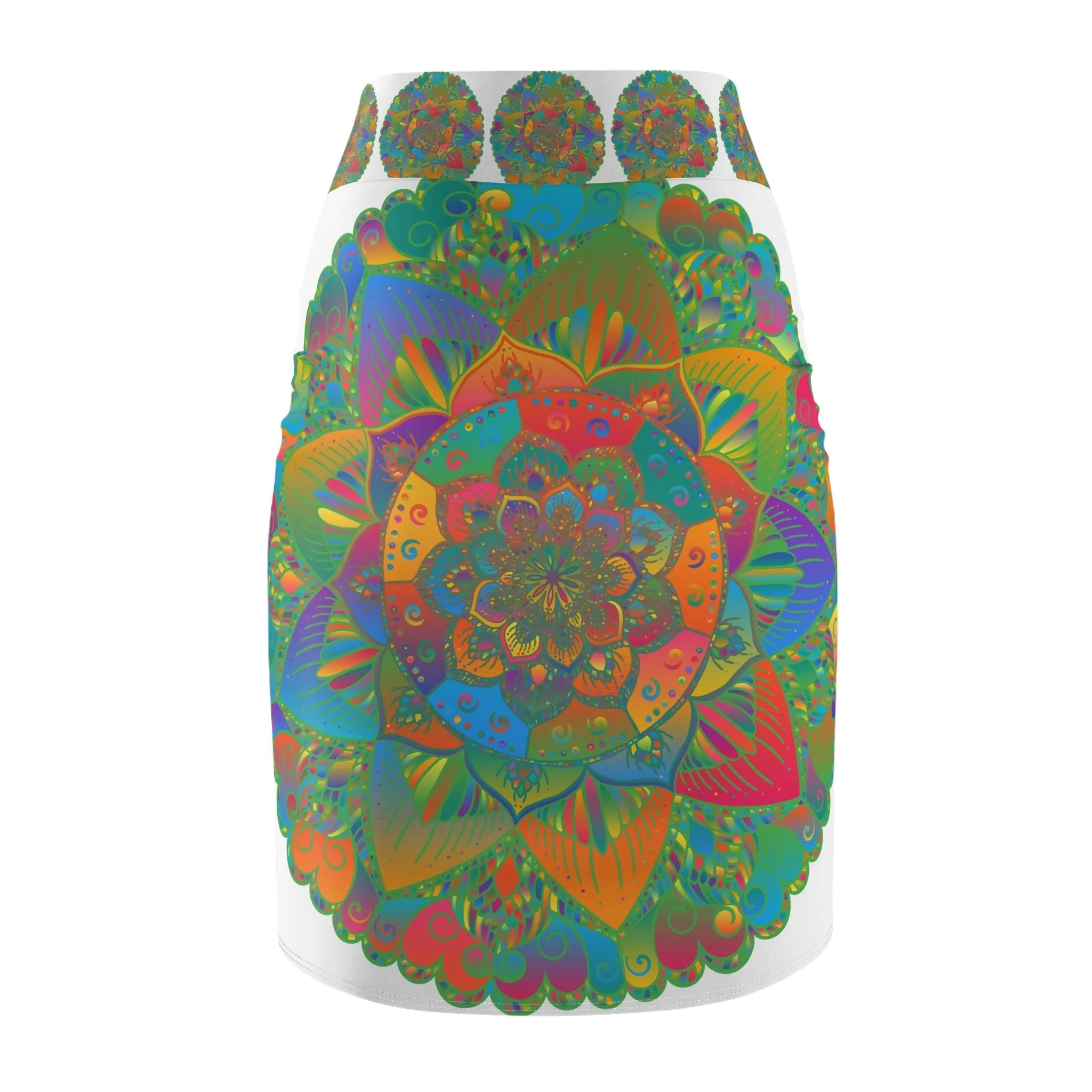 Mandala Pencil Skirt - Bohemian Chic Design
