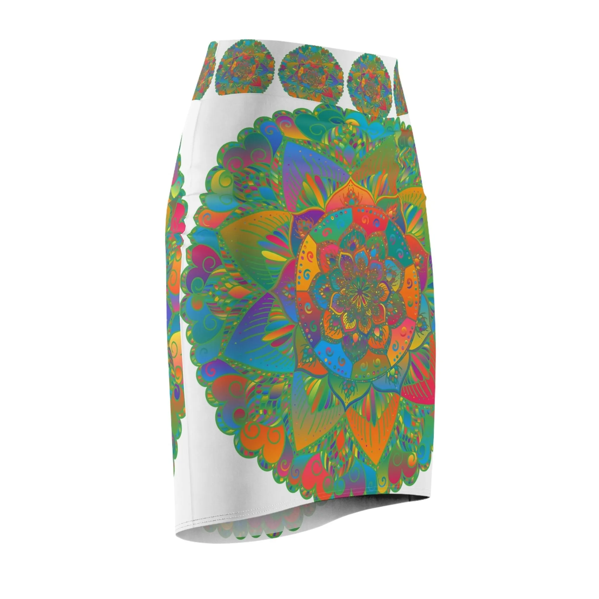 Mandala Pencil Skirt - Bohemian Chic Design