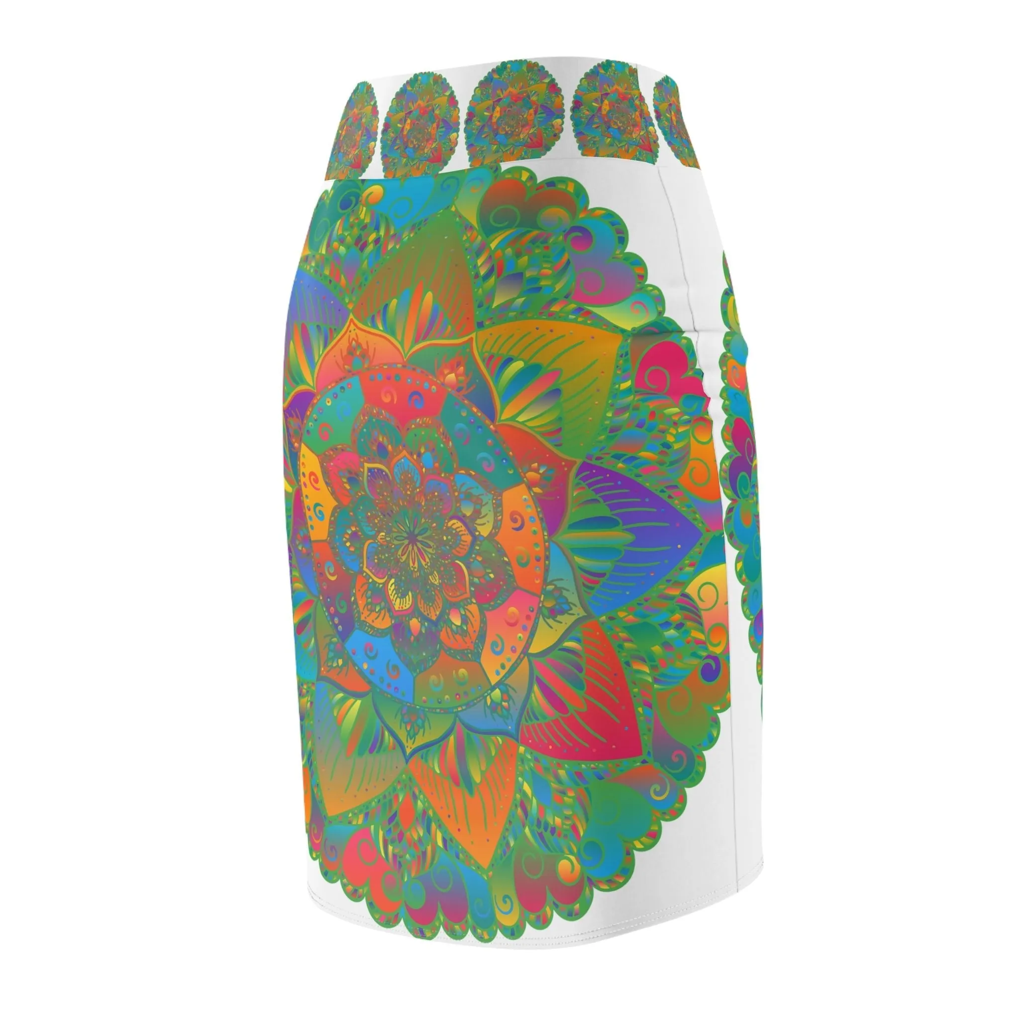 Mandala Pencil Skirt - Bohemian Chic Design