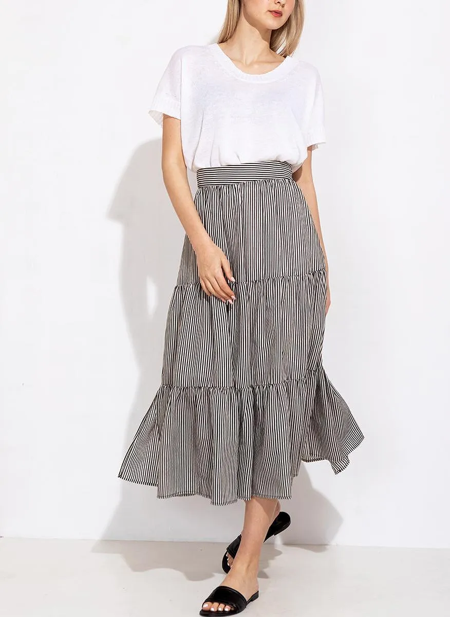 Marella - Rodano Skirt - Black Stripe