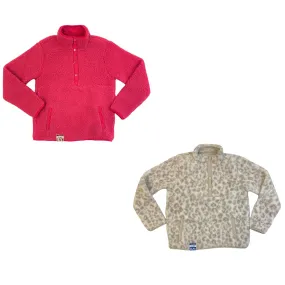 Member's Mark Girl's Snap Placket Cuddly Sherpa Pullover W/ Pockets