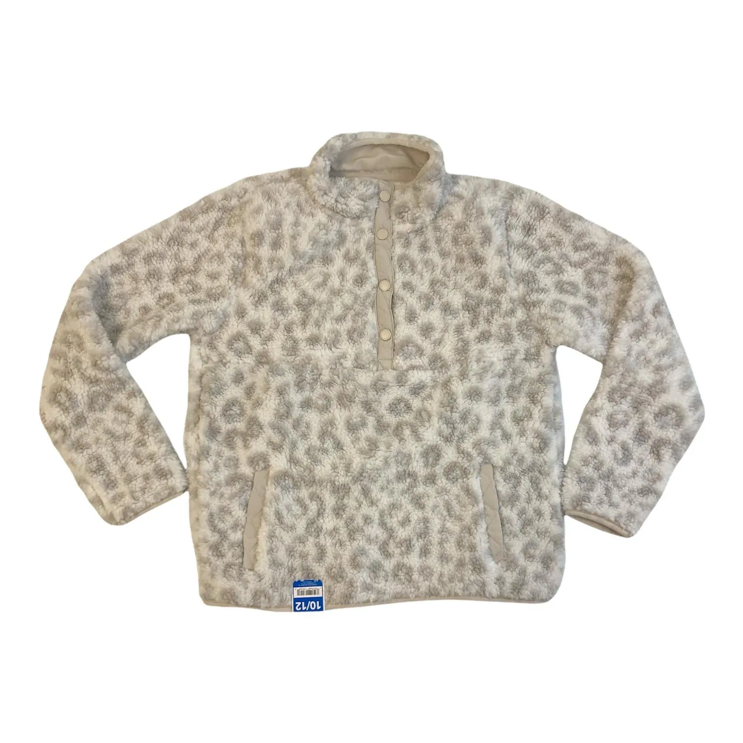 Member's Mark Girl's Snap Placket Cuddly Sherpa Pullover W/ Pockets
