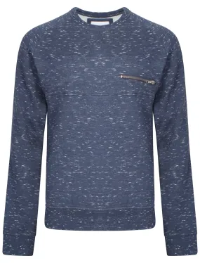 Mens Bryan Slub Sweatshirt in Navy Space Dye