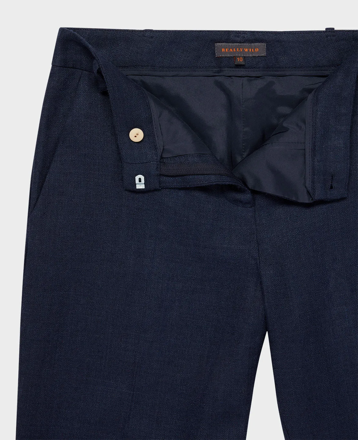 Mid Calf Linen Turn Up Trousers