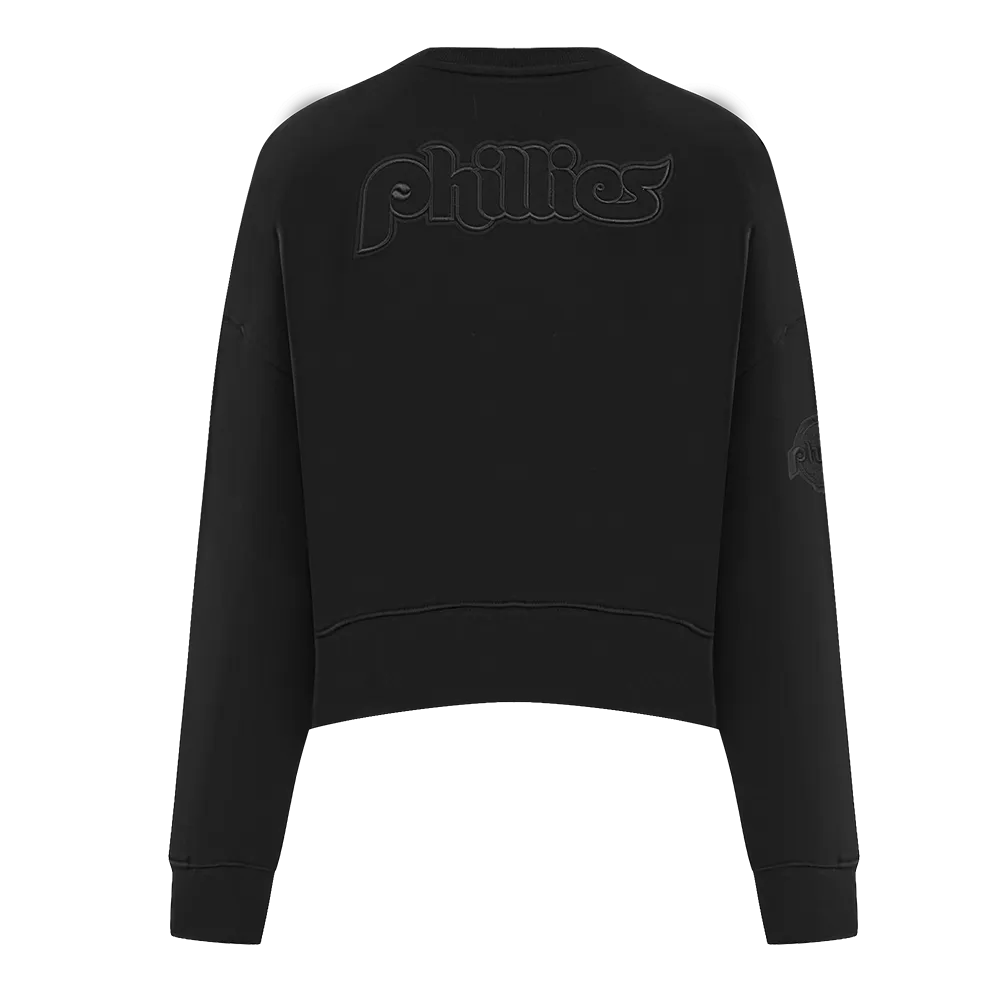 MLB PHILADELPHIA PHILLIES RETRO NEUTRAL WOMEN'S CREWNECK (BLACK)