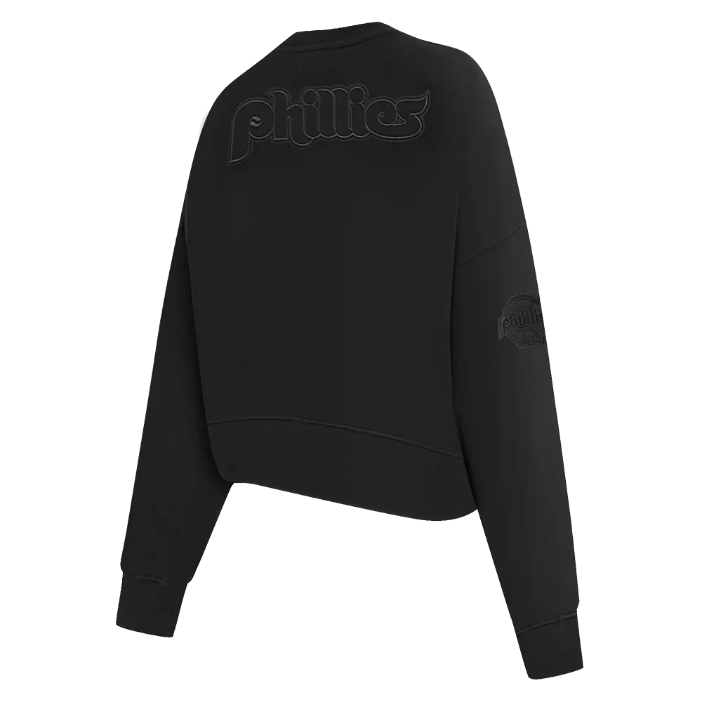 MLB PHILADELPHIA PHILLIES RETRO NEUTRAL WOMEN'S CREWNECK (BLACK)
