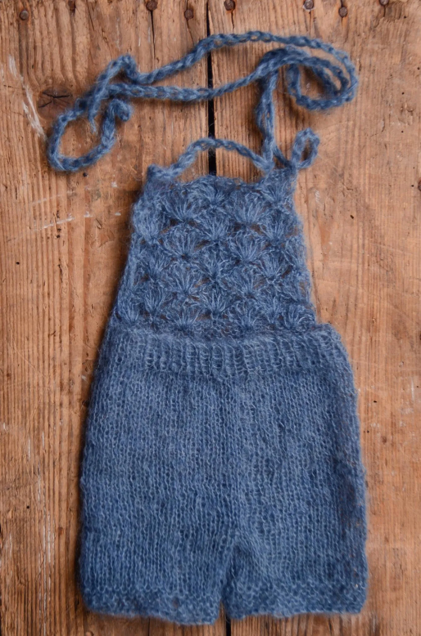 Mohair Romper - Steel Blue