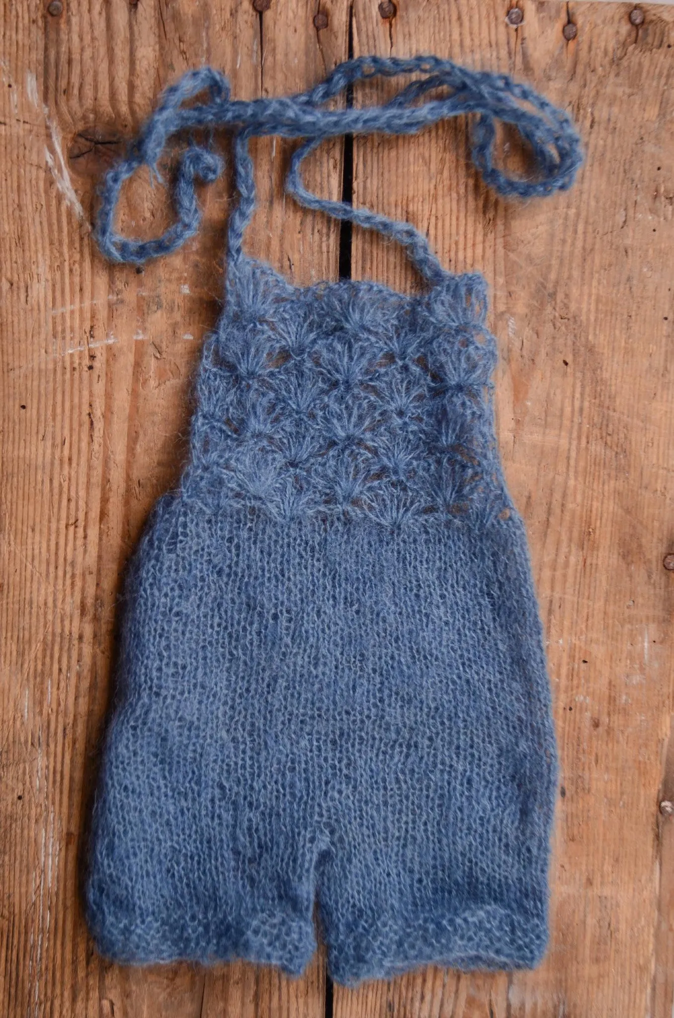 Mohair Romper - Steel Blue